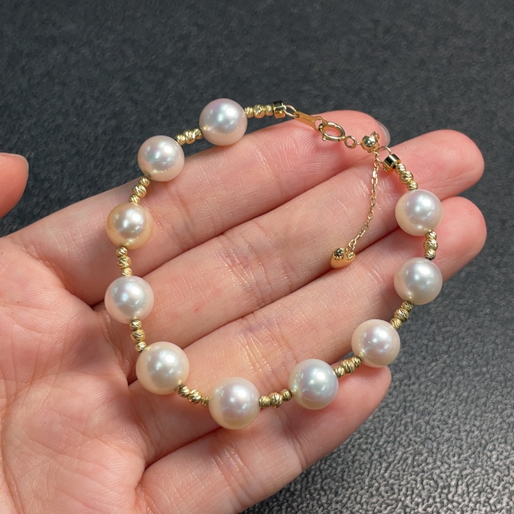 Seawater Pearl Bracelet, Color Origin Undetermined, Marked in Red Not, Rest, String Not Detected, ., Size About 8.3mm | Huiliu Certified