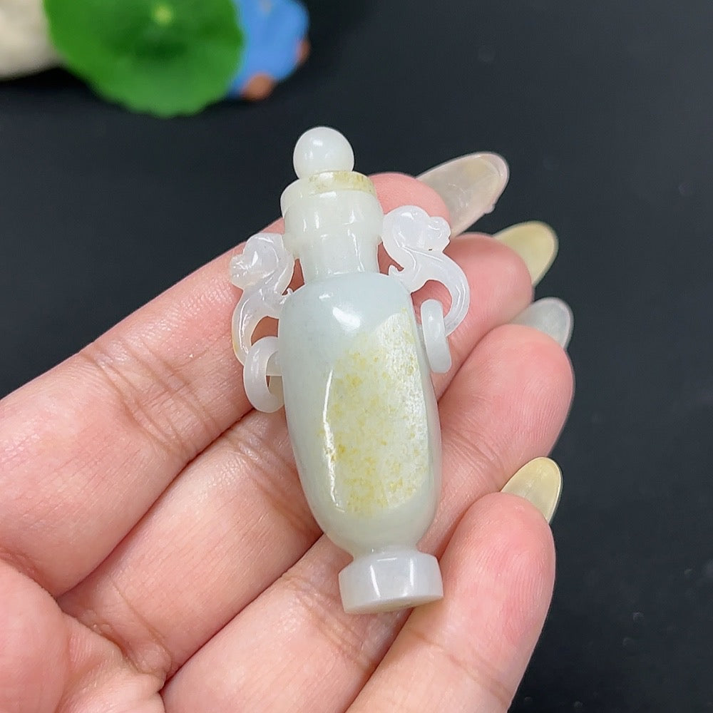 Hetian Jade Pendant - Safe and Sound, Total Weight Approx. 20.7g, Undetermined Skin Color Origin