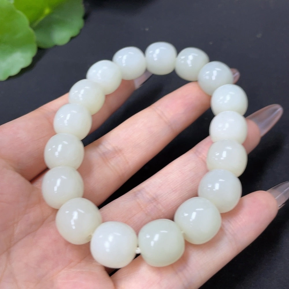 Hetian Jade Bracelet, approx. 11.5mm, total weight approx. 48.6g