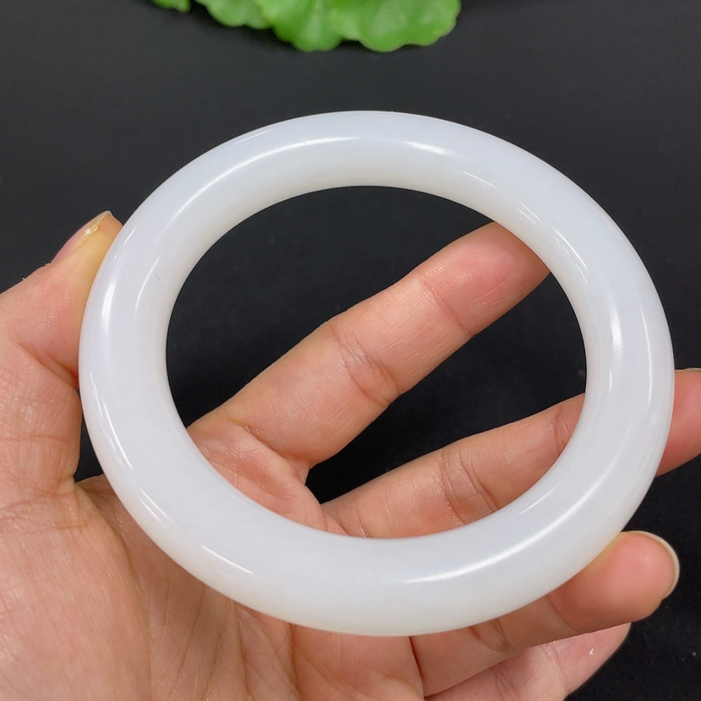 Hetian Jade Round Bangle Size 59.5 Total Weight Approx. 66.8g