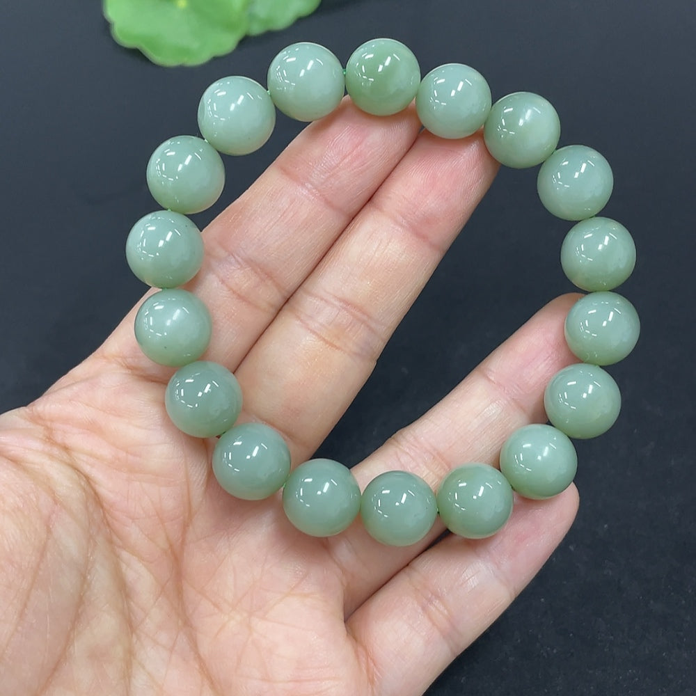 Hetian Jade Beads Bracelet approx. 10.5mm total weight approx. 35.8g