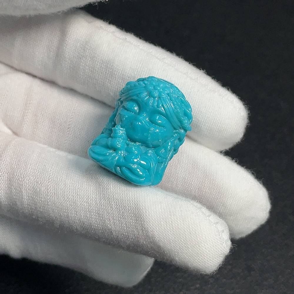 HUILIU HQ gemstone turquoise pendant with undetermined color, weighs approximately 9.03g, showcasing polished stone and silver setting.