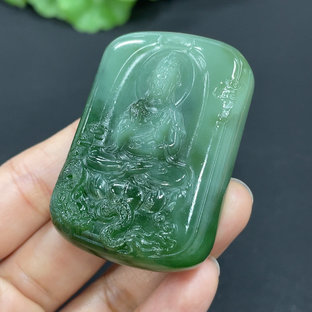 Hetian Jade Pendant Guanyin . | Huiliu Certified