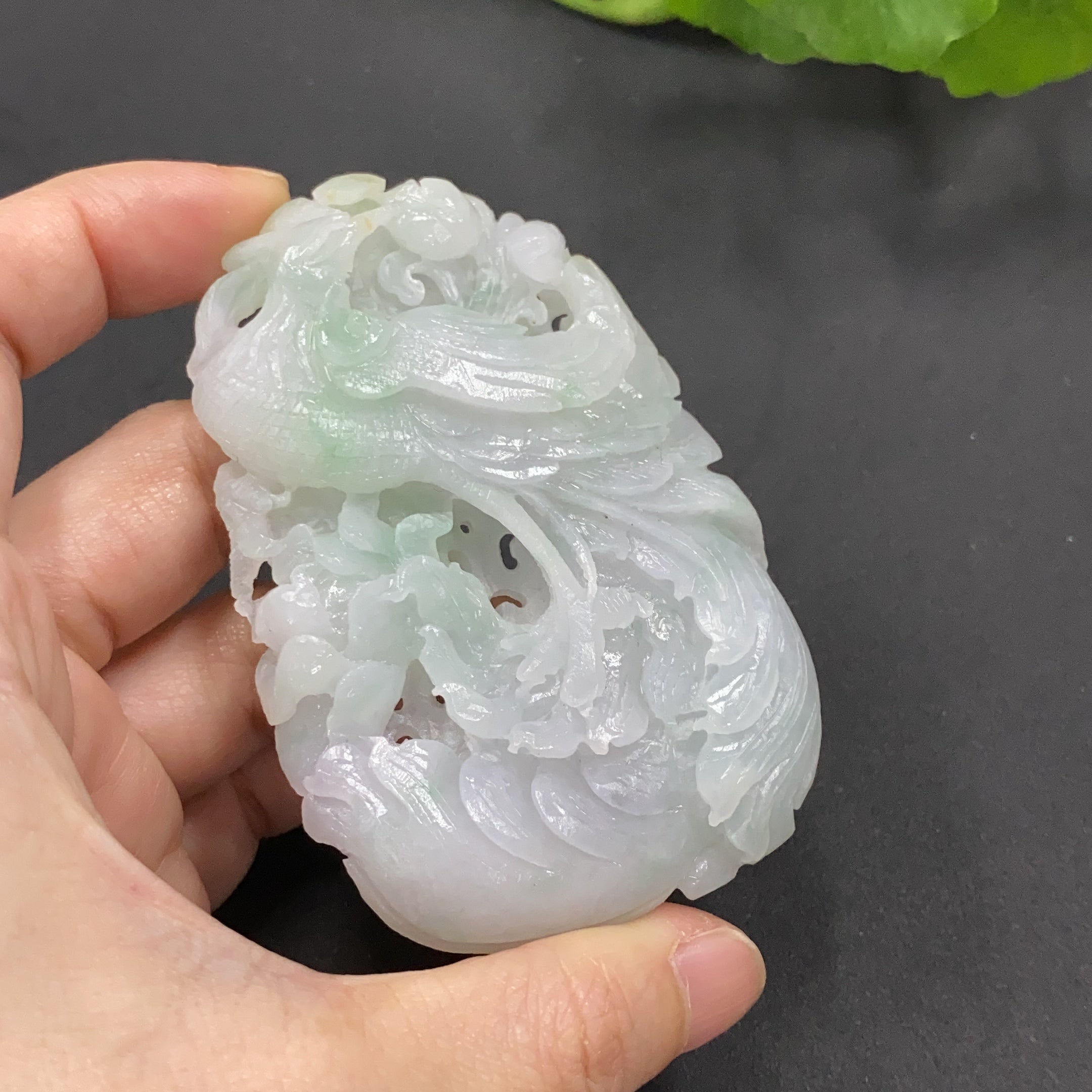 Unpolished Jadeite Pendant - Phoenix