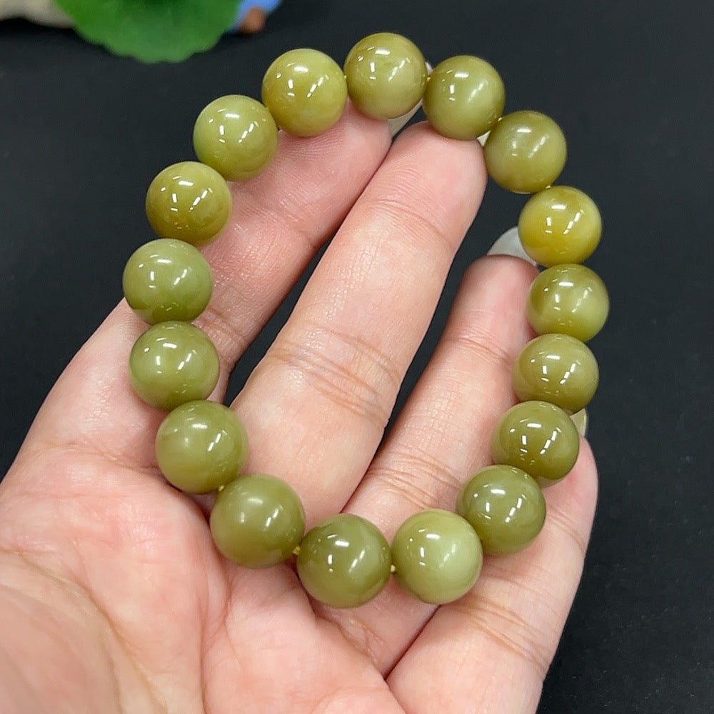 Hetian Jade Jasper Bracelet, approx. 11.6mm, total weight approx. 44.1g