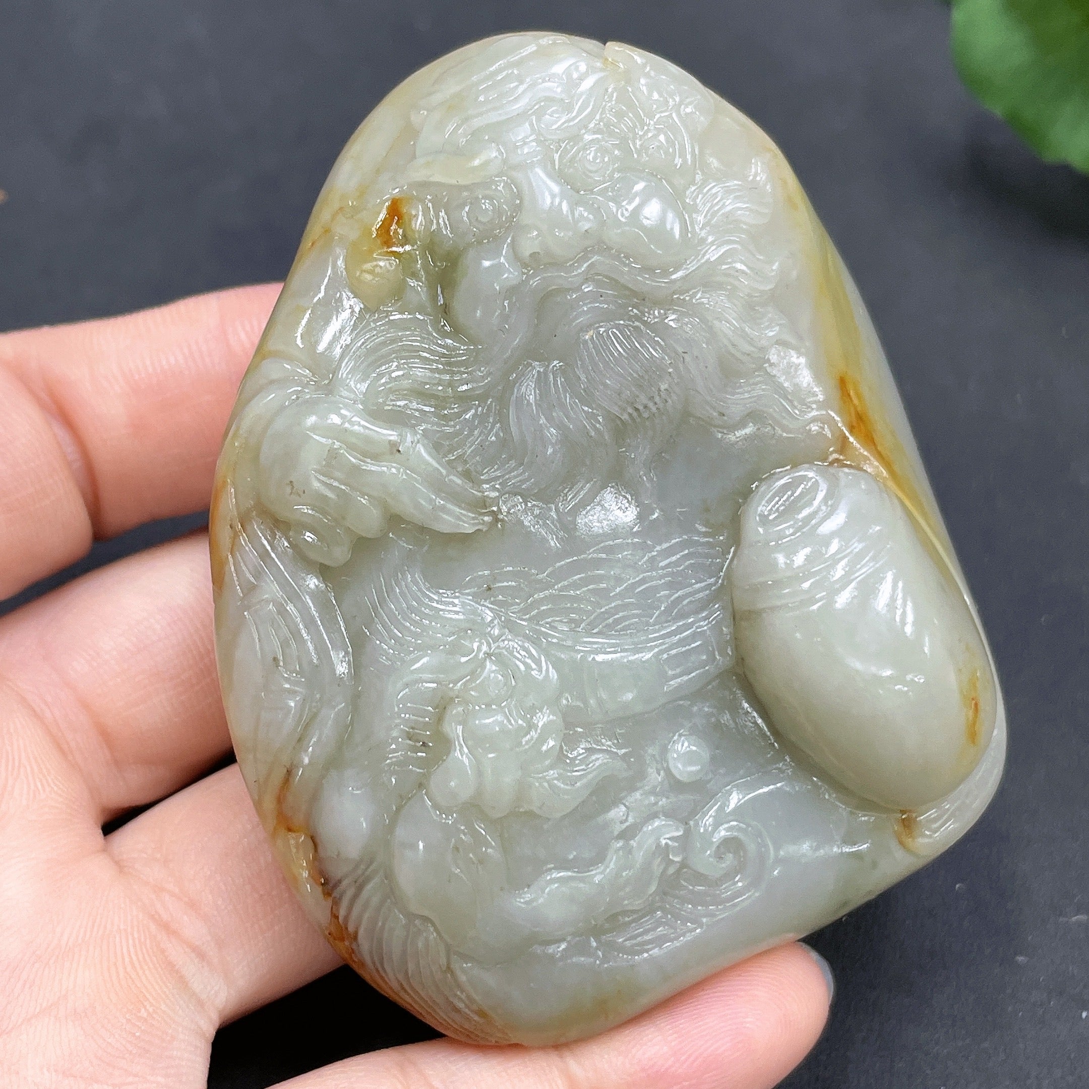 Hetian Jade Handheld Carving - Zhong Kui - Undetermined Skin Color Origin - Total Weight Approx. 166.8g