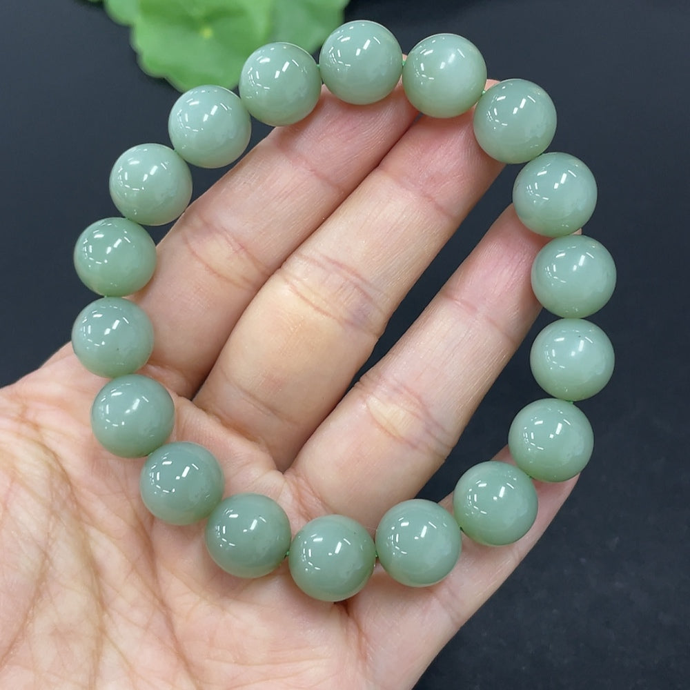 Hetian Jade Beads Bracelet approx. 10.5mm total weight approx. 35.8g