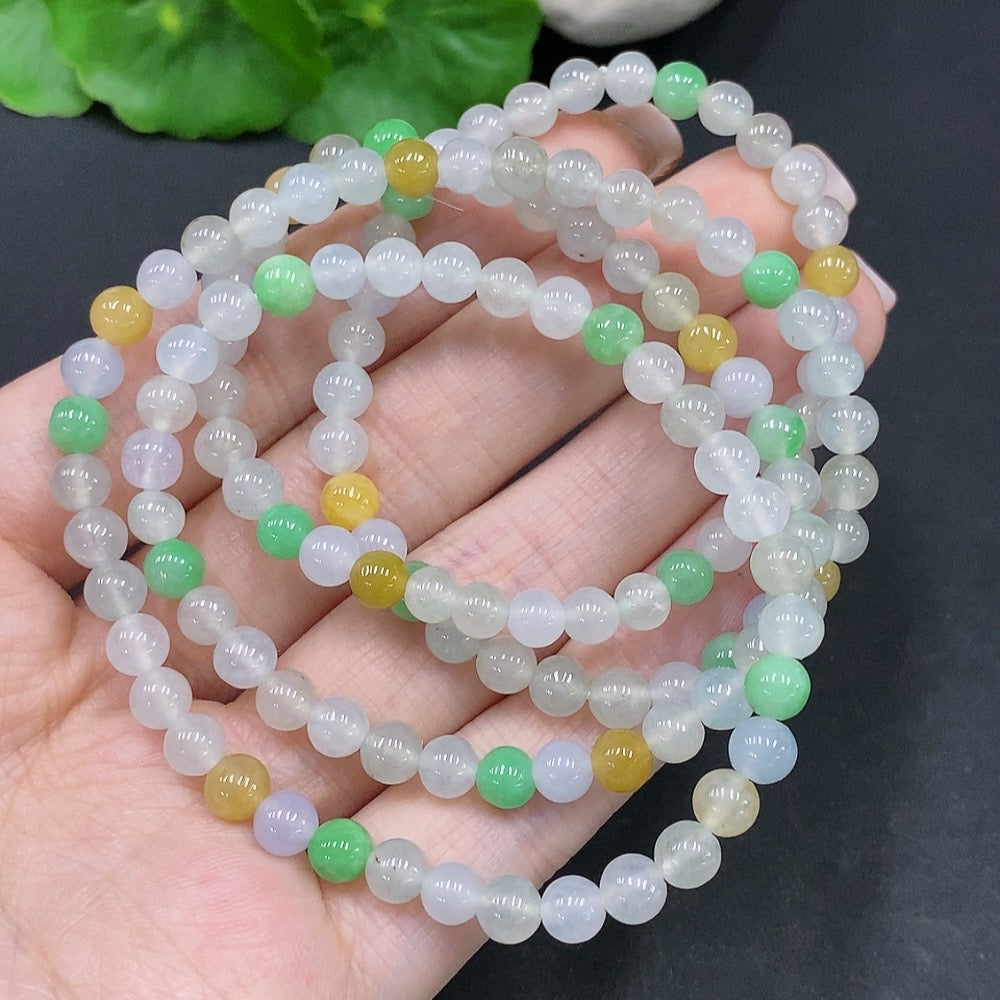 Jadeite Bead Necklace Total Weight Approx. 32g Size About 5.1mm Color Origin Undetermined