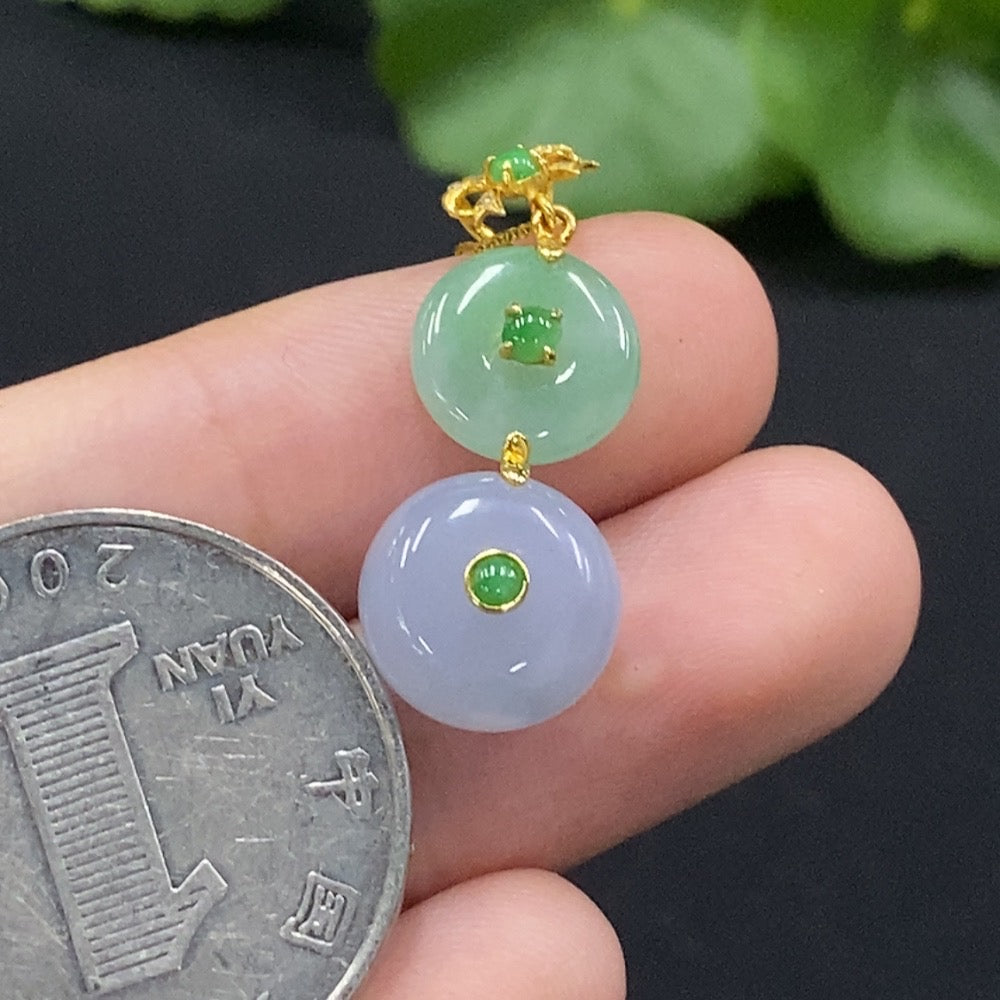 Huiliu Jadeite Safety Buckle Necklace with chain, featuring a polished green jade pendant and secure clasp.