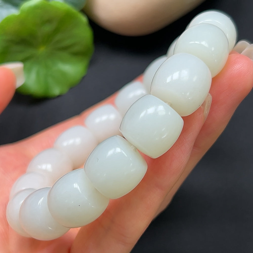 Hetian Jade Bracelet 14mm Approx. 74.43g