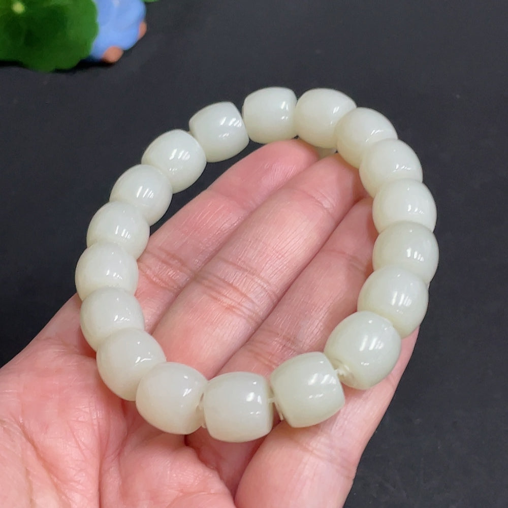 Hetian Jade Bracelet Approx. 11.4 mm Total Weight Approx. 51.9g