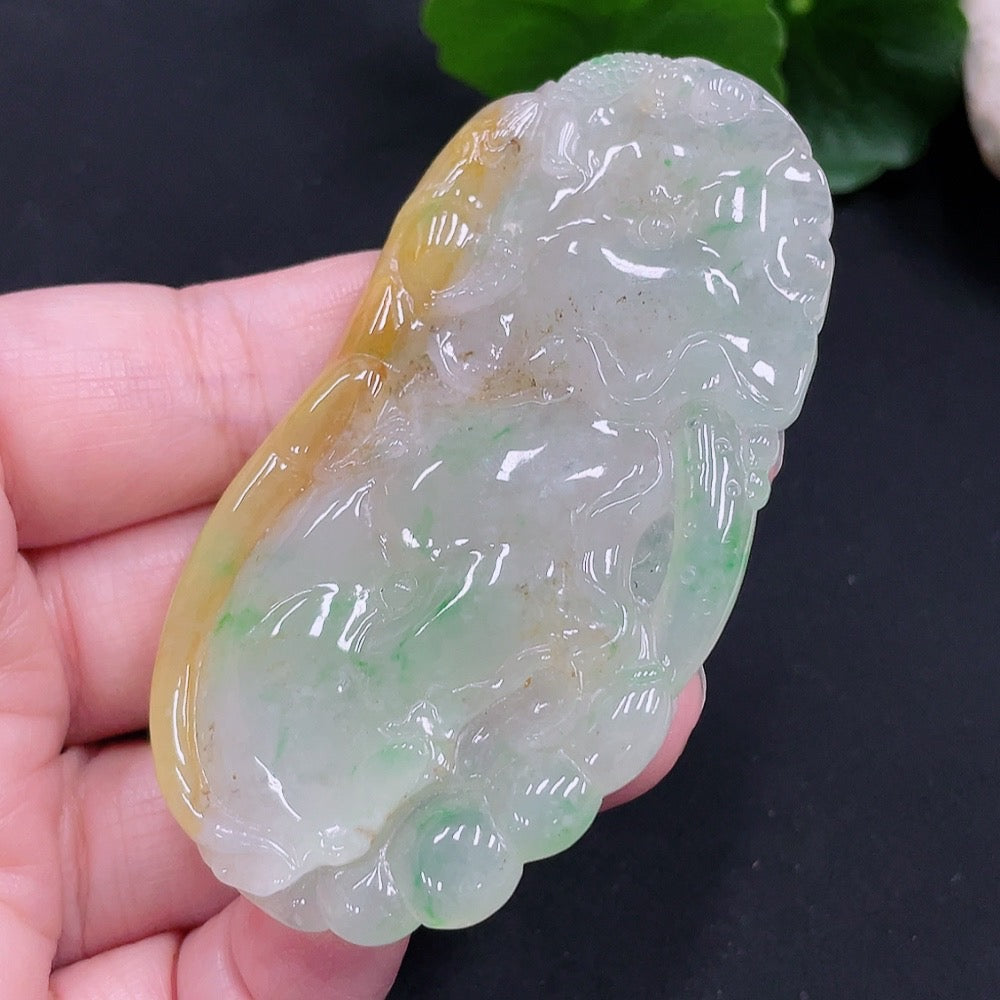 Jadeite Pendant . (Color origin undetermined) | Huiliu Certified