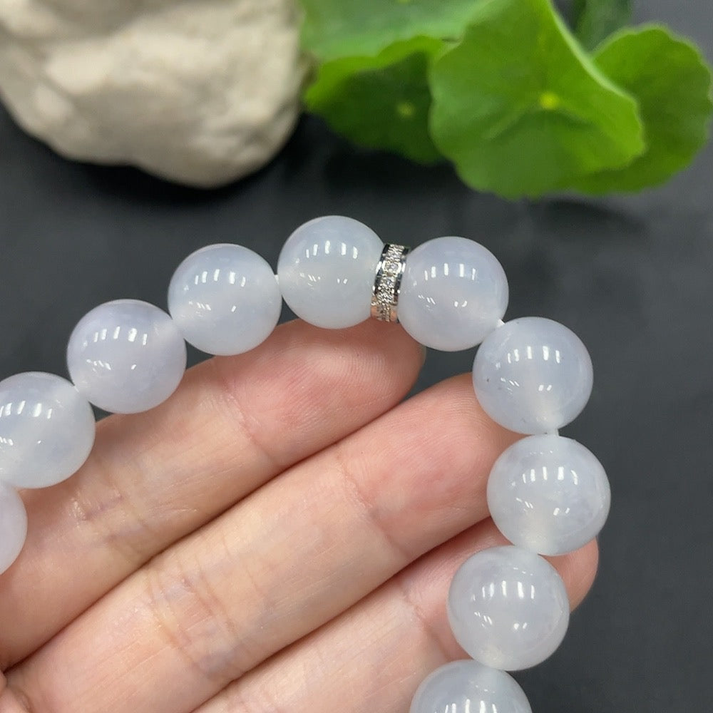 Jadeite Bead Necklace Approx. 11.7mm (Non-Gold-Inlaid)