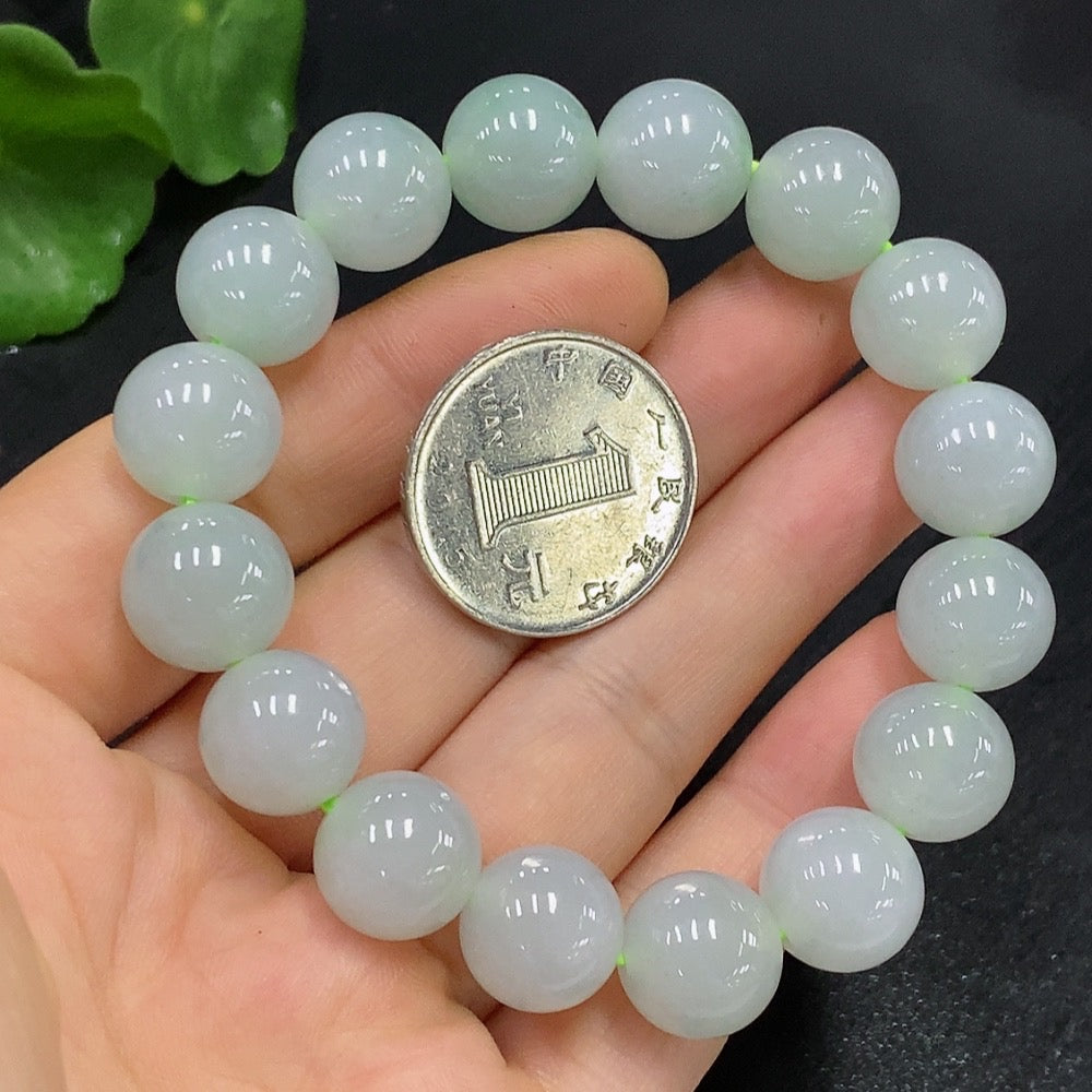 JadeiteBead Bracelet Approx. 12.5mm Total Weight 54.205g