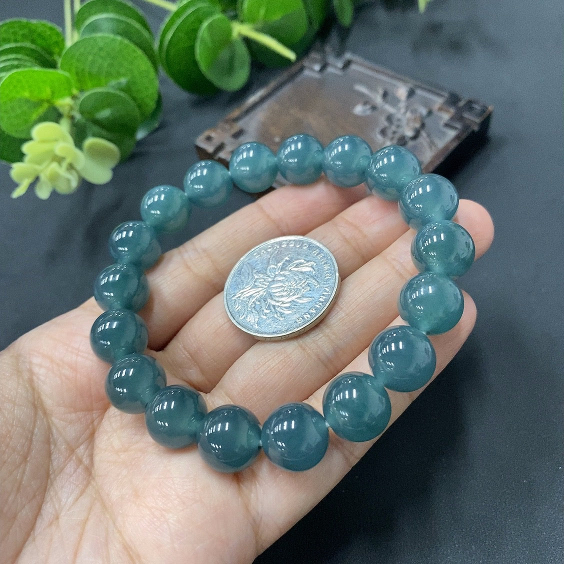 Jadeite Bead Necklace Size Approx. 11.5