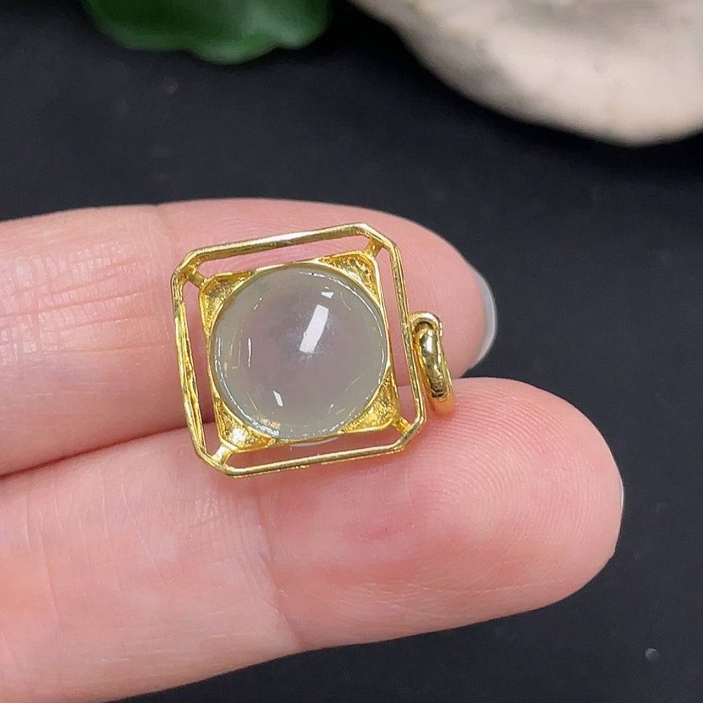 Huiliu Certified Jadeite inlaid pendant featuring intricate jade design on a silver setting, showcasing craftsmanship and elegance.