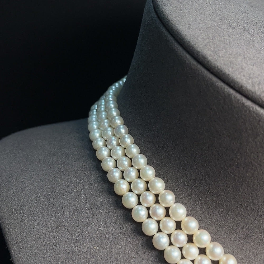 Seawater Pearl Strand Non-Gold Setting Approx. 5.2mm Total Weight About 49.57g