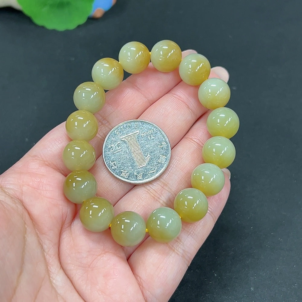 Hetian Jade Bracelet, approx. 11.7mm, total weight approx. 42.1g