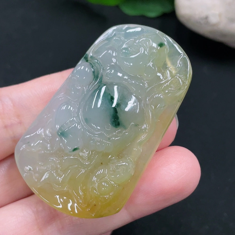 Jadeite Buddha Pendant, Approximately | Huiliu Certified