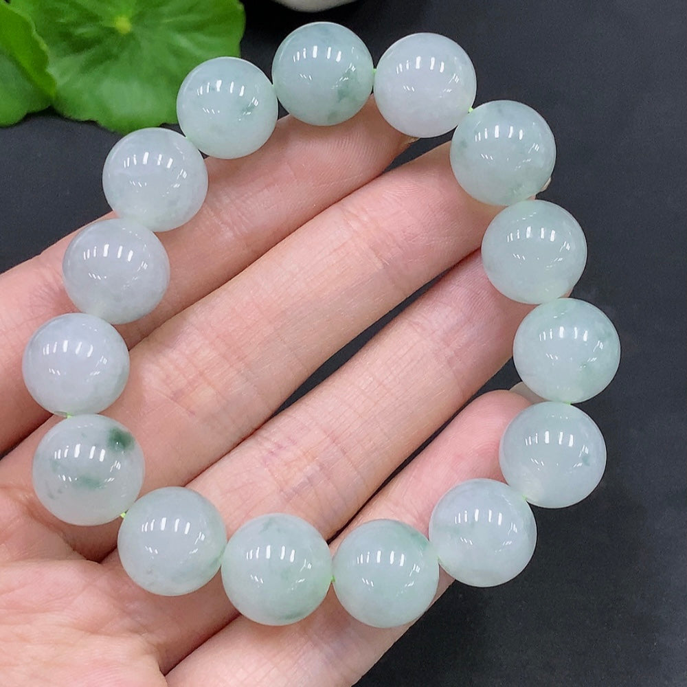 Jadeite Bead Necklace Approx. 12.4mm Total Weight 49.9g