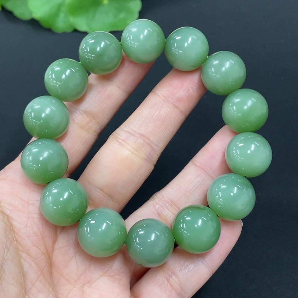 Hetian Jade Jasper Bracelet, Approx. 14mm, Total Weight Approx. 60.5g