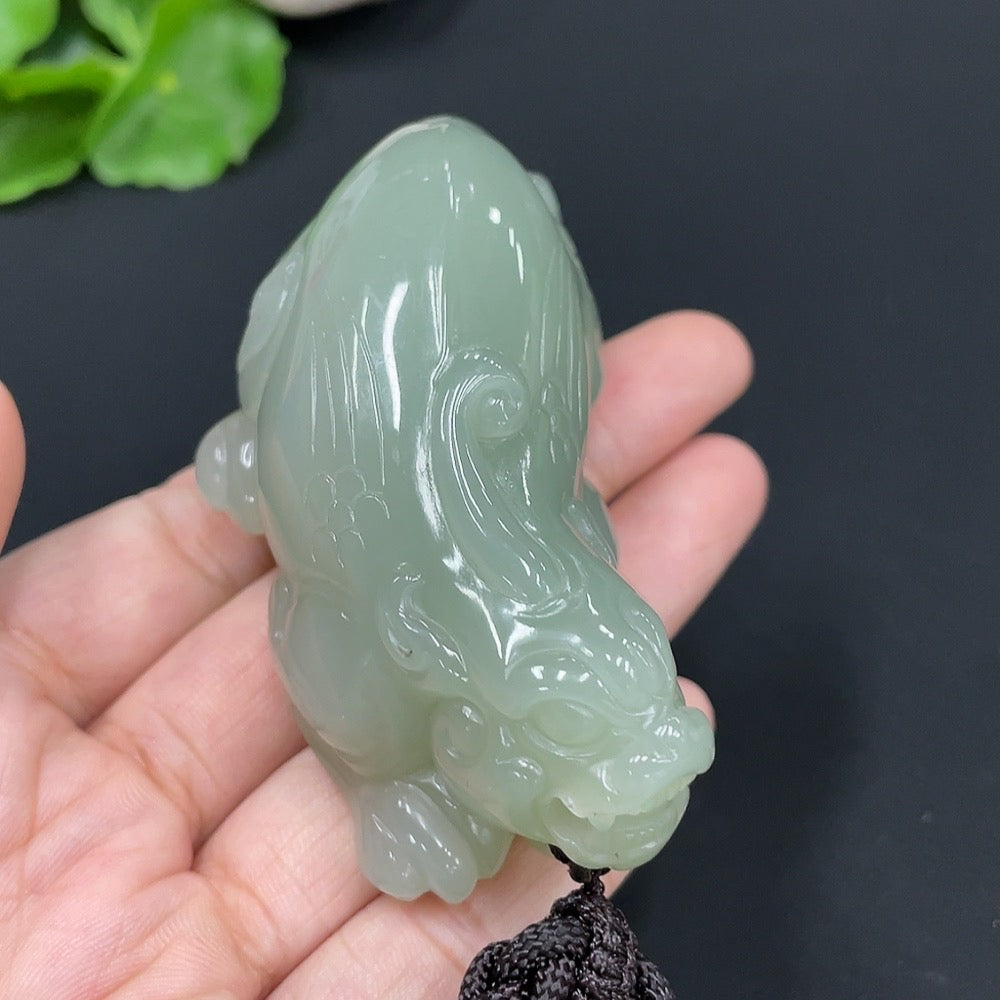 Hetian Jade Handheld Piece Pi Xiu Total Weight Approx. (Including Rope) 128.4g