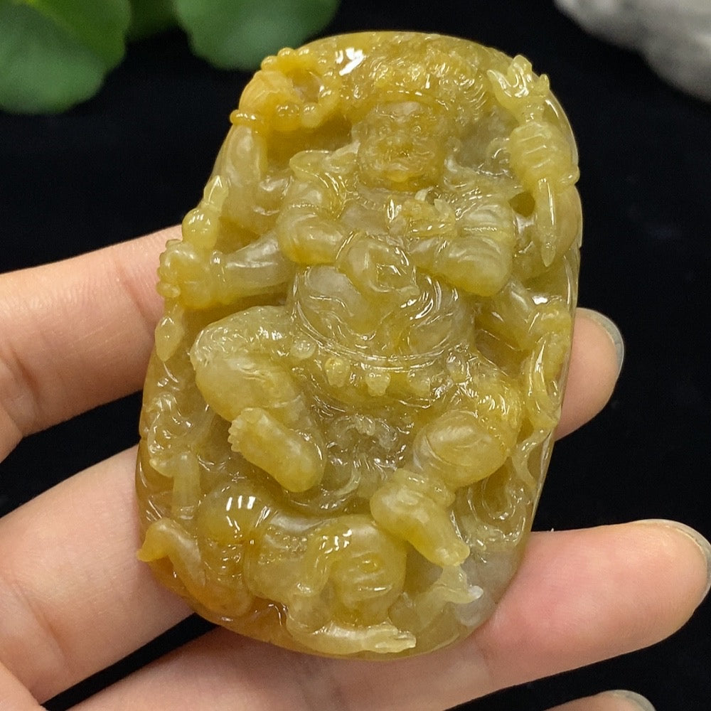 Jadeite Mahakala Pendant Total Weight Approx. 66.27g Color Origin Undetermined