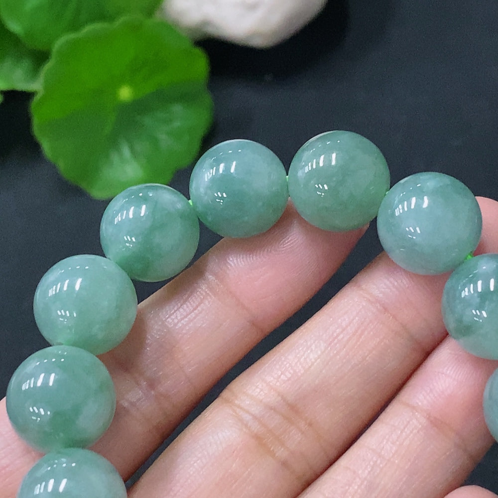 Jadeite Beads Bracelet Approx. 12.5mm Total Weight Approx. 52.94g