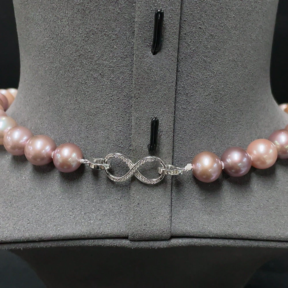 Pearl bead necklace, non-gold, total weight approximately 70.87g, size about 9.4-12.2mm