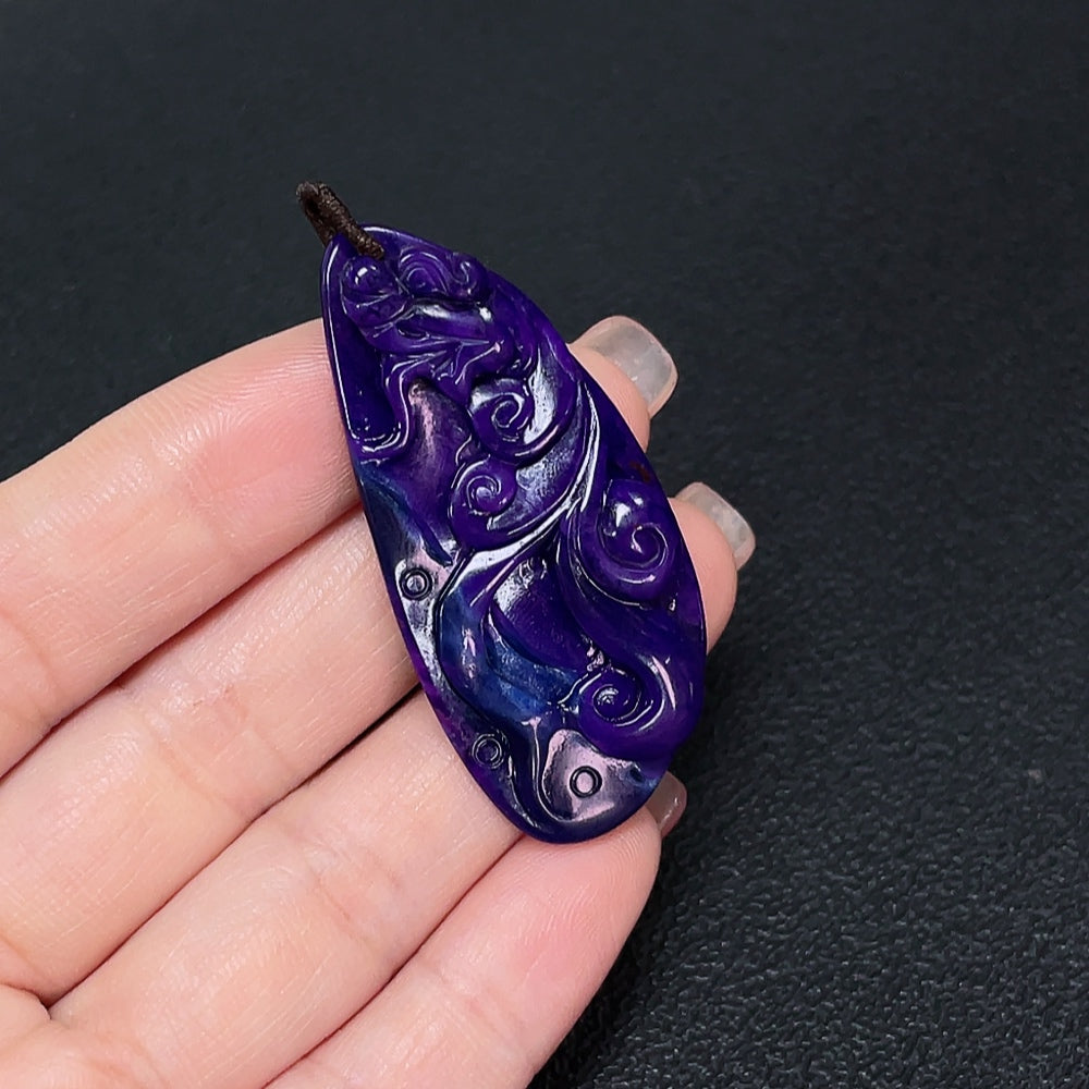 Sugilite Pendant Purple Only Containing Other Mineral Components Total Weight Approx. 10.43g