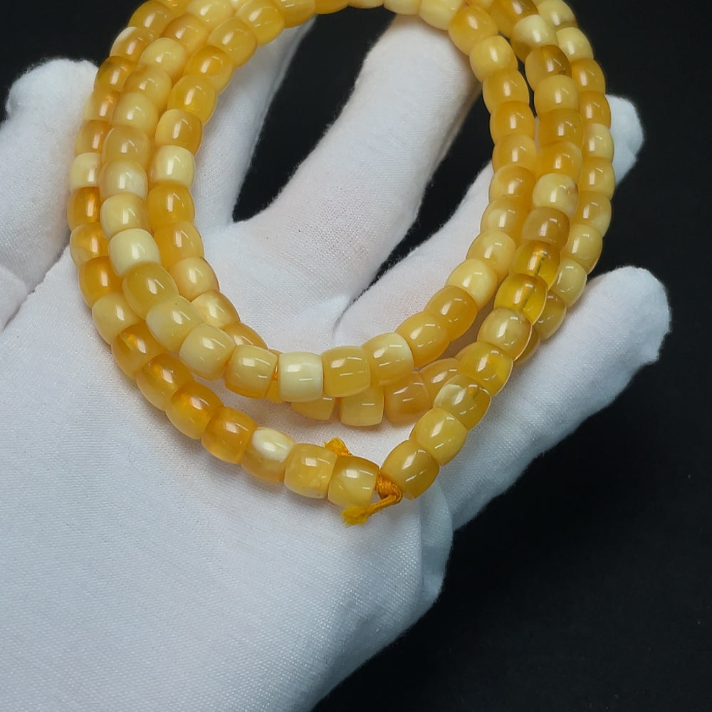 Amber Beeswax Bead Strand