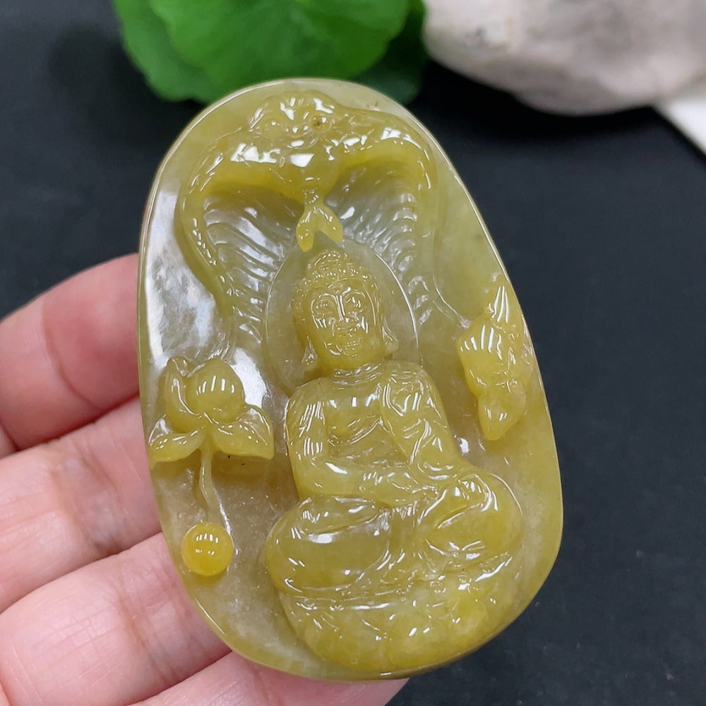 Jadeite Amitabha Buddha Pendant Total Weight Approx. 47.7g
