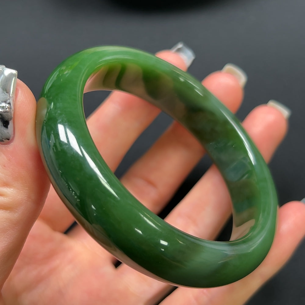 Hetian Jade Round Bracelet Size 56.1mm Total Weight Approx. 61.4g