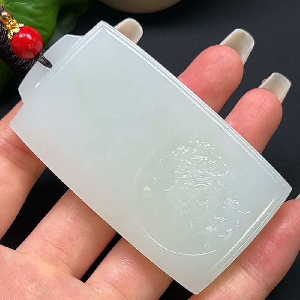 Hetian Jade Plain Pendant Total Weight Approx. 82.86g with Rope