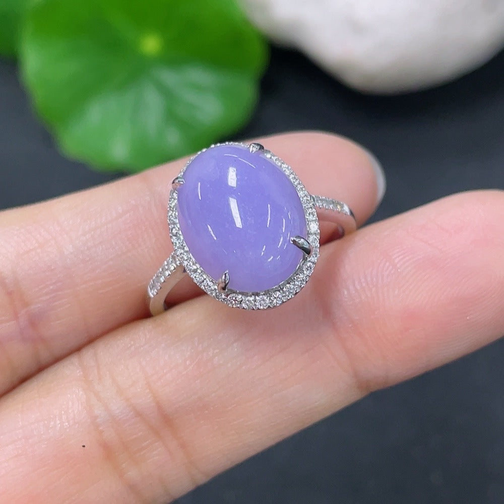 Jadeite Ring with 18K Gold and Diamond Accents
