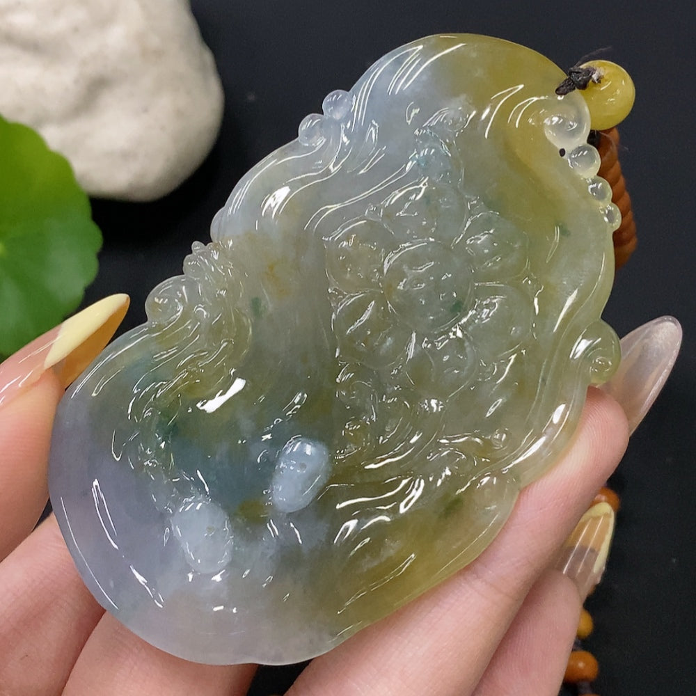 Jadeite Fudō Myōō Pendant