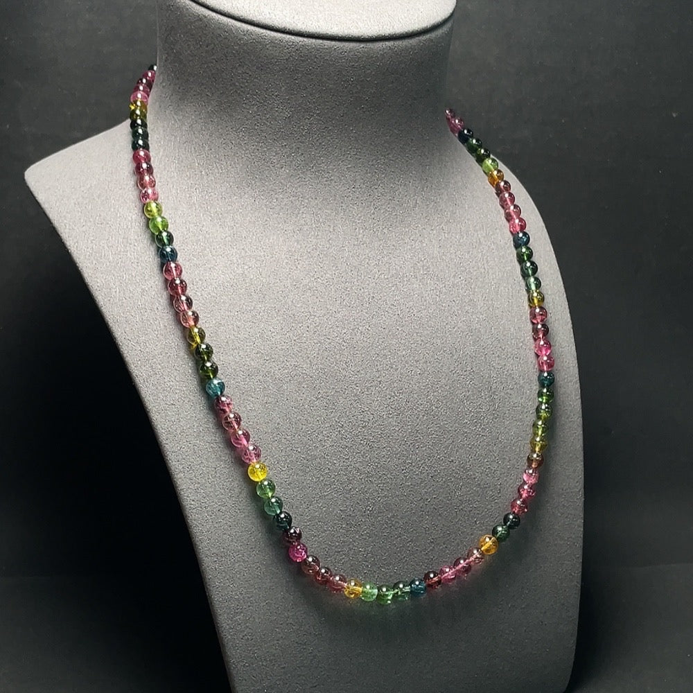 Tourmaline Bead Strand, Visible Organic Matter