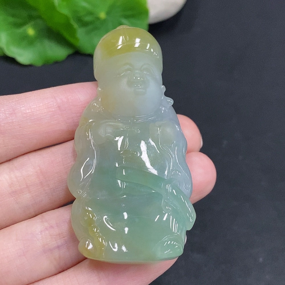 Jadeite Pendant Gross Weight . Yellow Color Origin Undetermined | Huiliu Certified