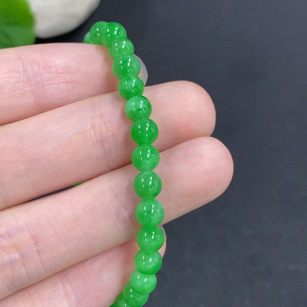 Jadeite Bracelet Non-Gold Total Weight Approx. 8.6g Size 5mm