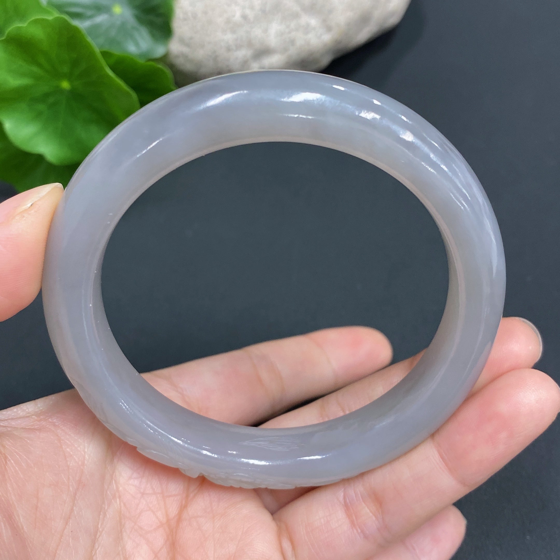 Hetian Jade Carved Bracelet Size 56.8 Total Weight Approx. 51.4g