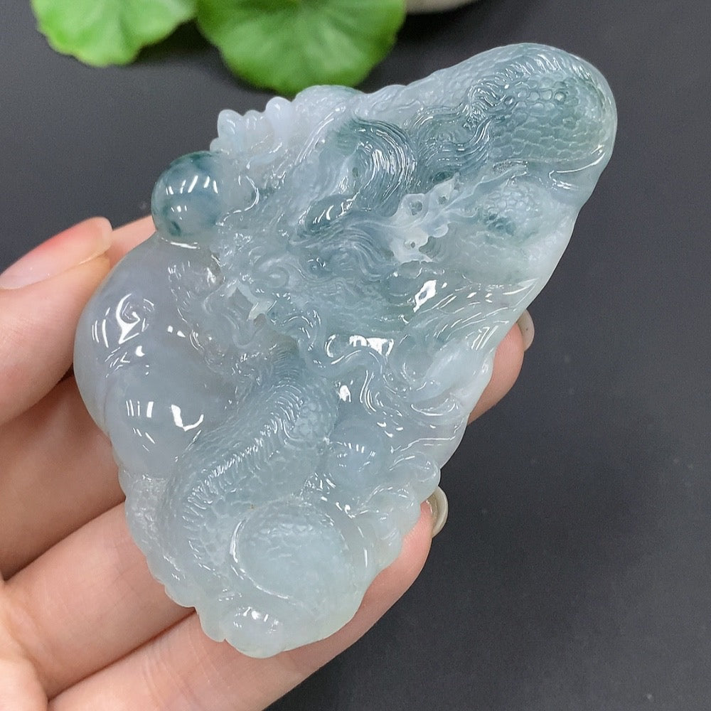 Jadeite Dragon Soaring the World Pendant, Total Weight 90.993g