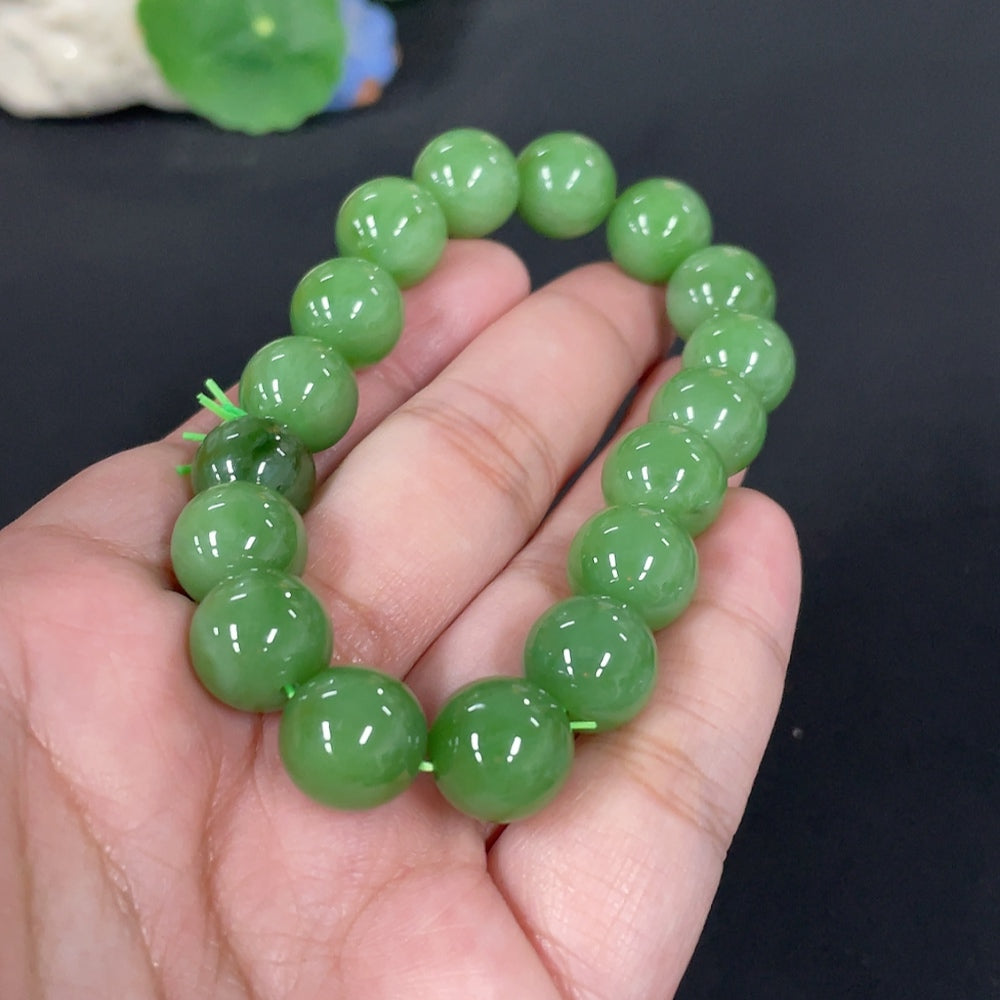 Hetian Jade Bracelet, . 11.8mm, . | Huiliu Certified