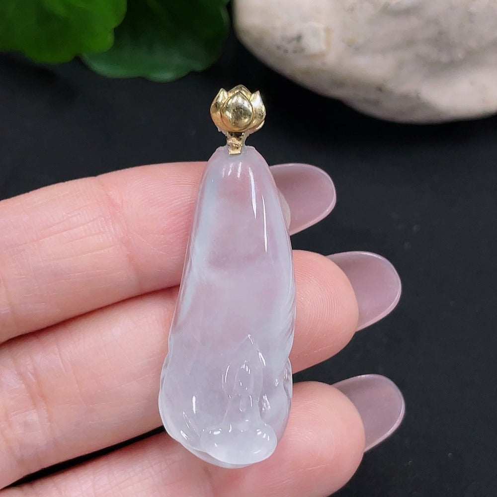 Jadeite Enlightenment Pendant 74% Content . | Huiliu Certified