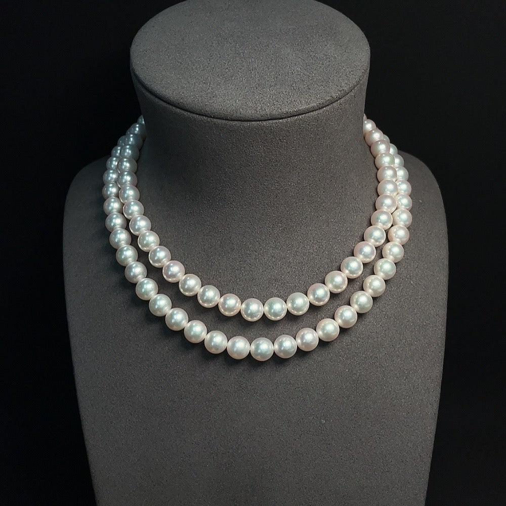 Seawater Pearl Strand, No Hallmark, Tested Gold Content Marked in Red 9K Gold, Other Parts Non-Gold, Approx. 8.5mm, Total Weight Approx. 89.46g