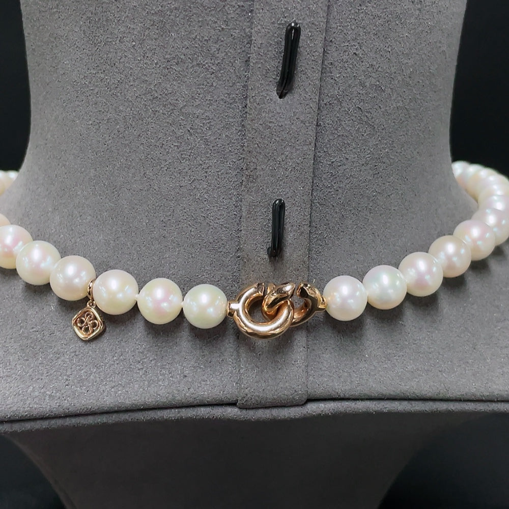 Pearl Necklace Suspected Gold-Plated Total Weight Approx. 44.74g Size 9.6mm