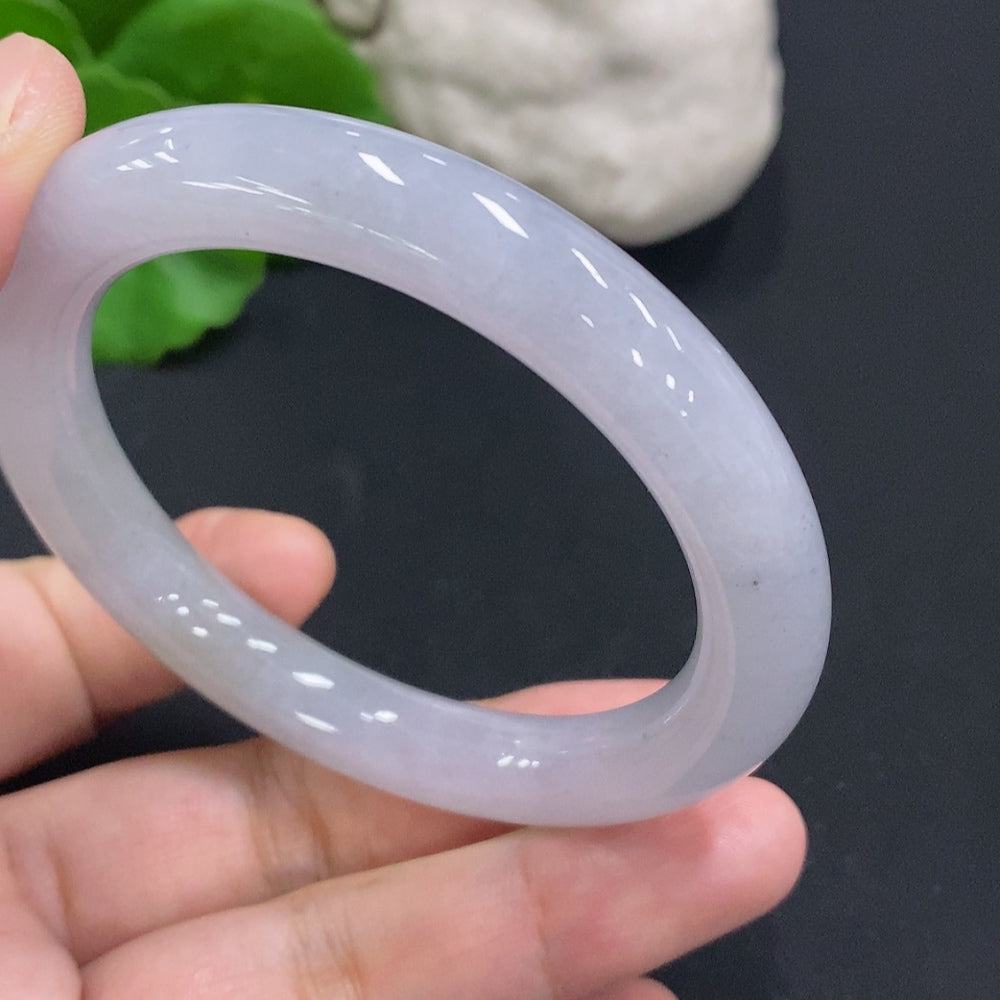 JadeiteRound Bangle Bracelet, Size 53.7, Total Weight Approx. 48.8g
