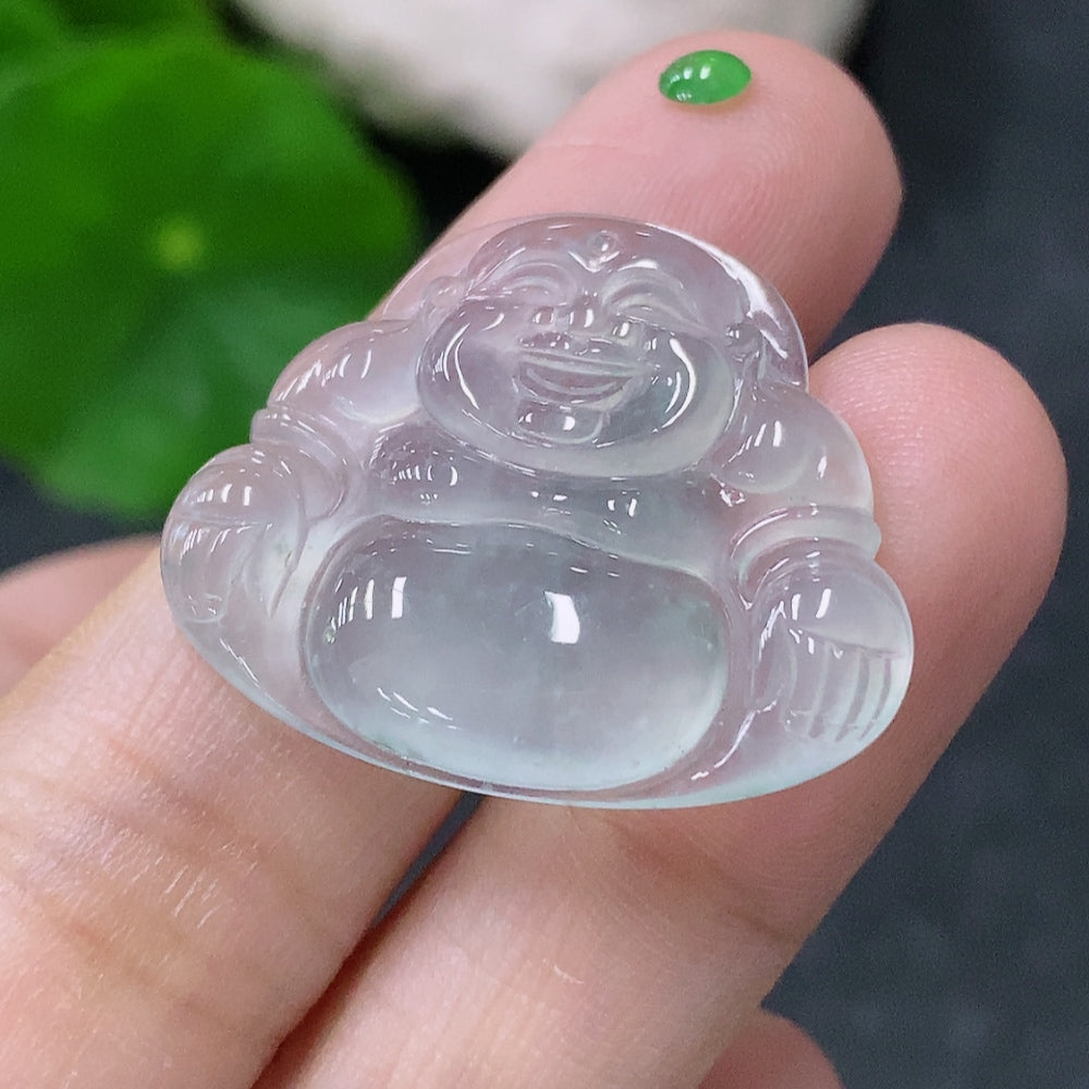 Jadeite Inlaid Buddha Pendant, . | Huiliu Certified
