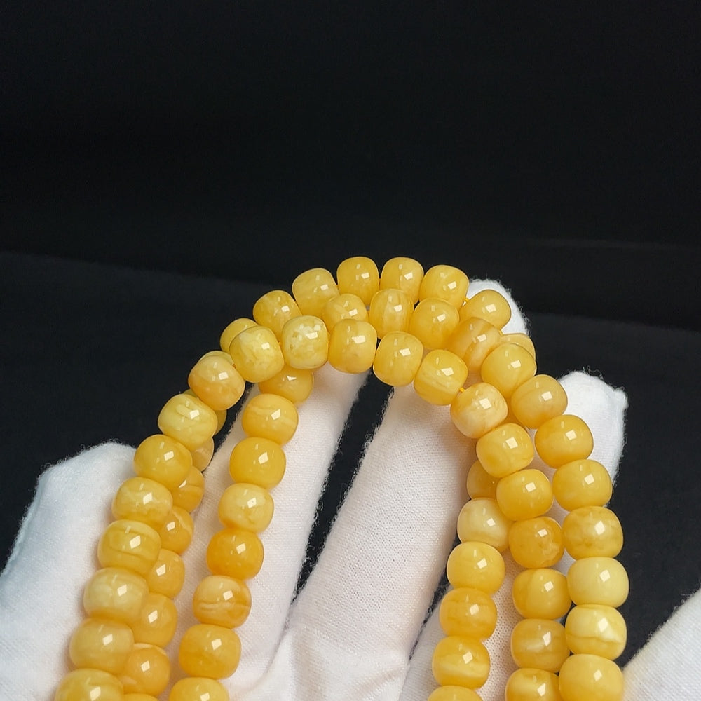 Amber Beeswax Bead Necklace, Total Weight Approx. 45.64g, Size Approx. 8.8mm