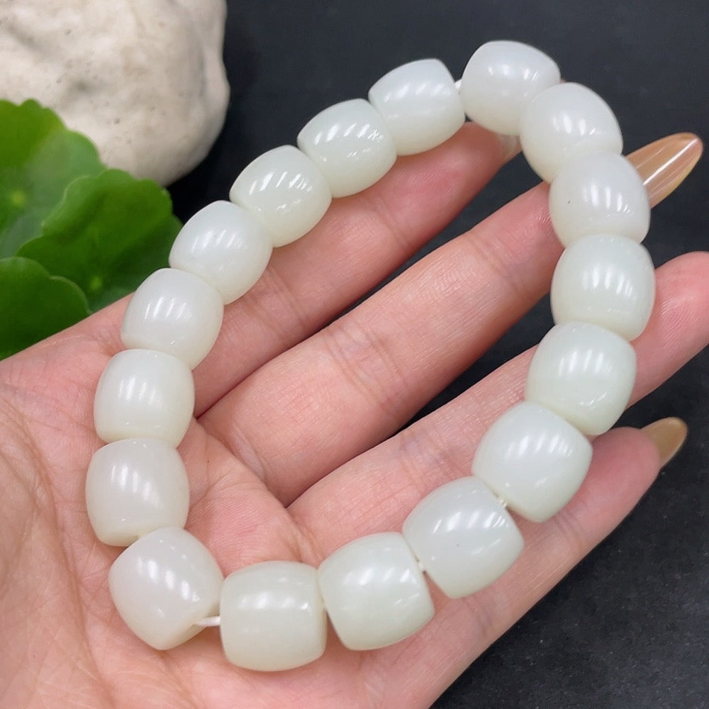 Hetian Jade Bracelet, . 12.9mm, . | Huiliu Certified