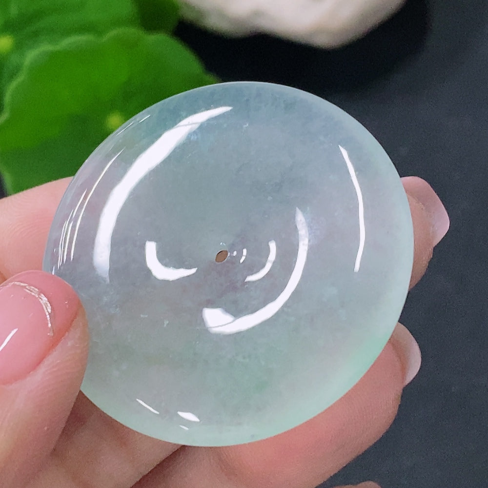 Jadeite Pendant Peace Buckle Total Weight Approximately 17.49g
